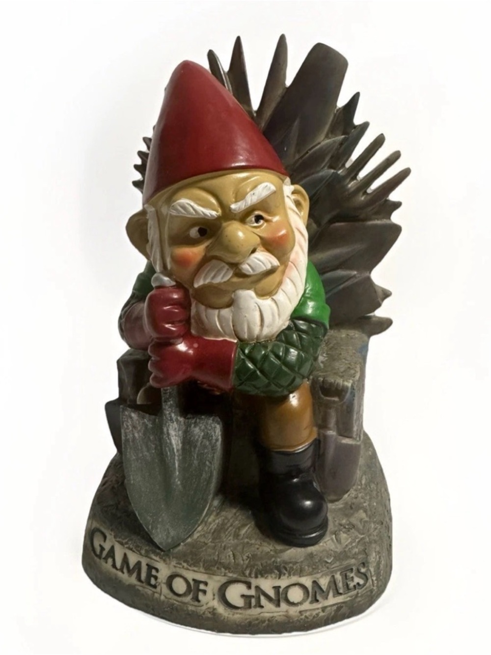 Game of Gnomes Garden Gnome Figurine - Red Hat & Green Coat